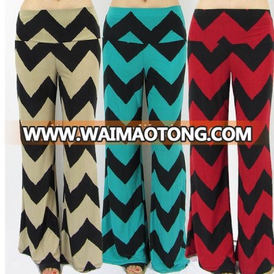 Women's Chevron Zigzag Wide Leg Pants Palazzo Pants Girl L1185