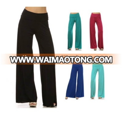 Popular Women's Solid Color Palazzo Wide Leg Yogo Pants L1193